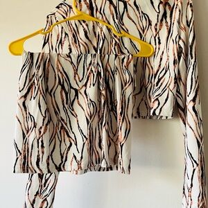 SHEIN Printed 2 Piece Set Crop Top & Skirt